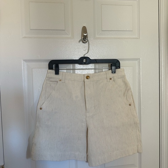 Tory Burch Pants - Tory Burch Cream Striped Shorts